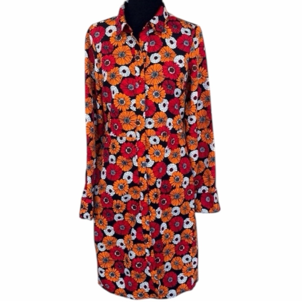 Brave Soul 70s Retro Mod Daisy Floral Mini Dress Button Front Groovy Boho S - Picture 5 of 16